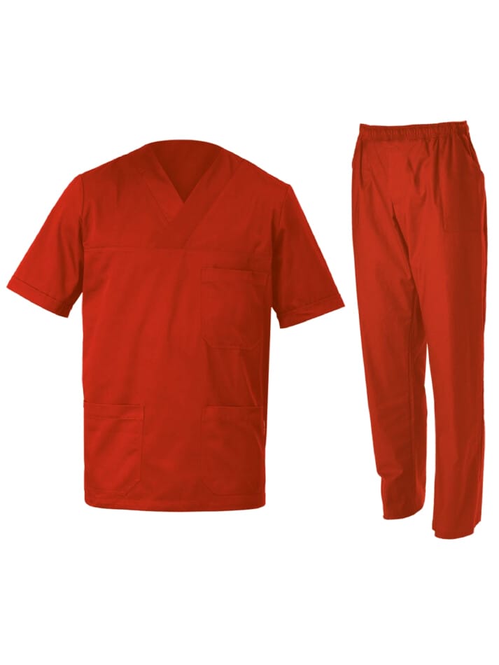 Costum Medical Be Unique M3 Unisex 120g | Set Bluză-Pantalon Rosu