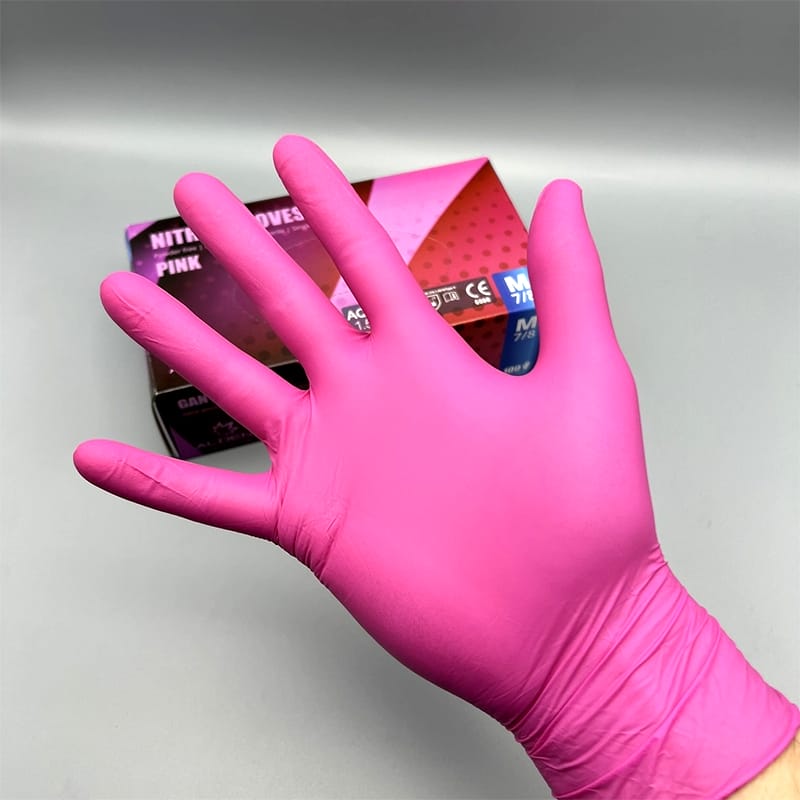 Mănuși de unica folosinta din nitril PULSE Roz