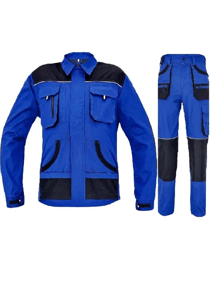 CARL ALBASTRU Costum set bluza si pantalon in talie