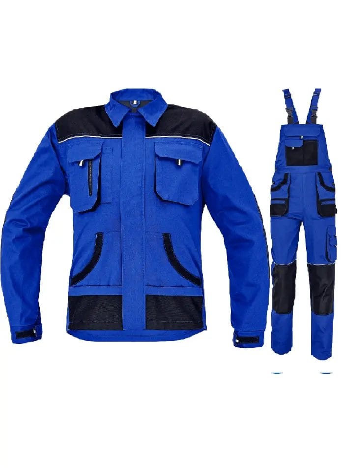 CARL ALBASTRU ROYAL Costum set bluza si pantalon cu pieptar