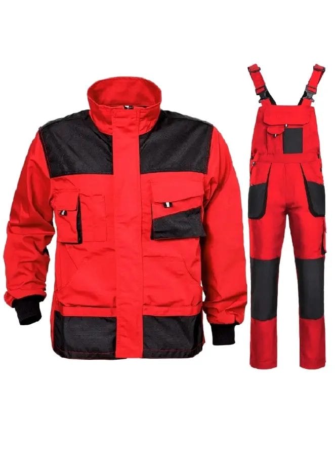 KASTOR Costum cu pantaloni pieptar Rosu-Negru