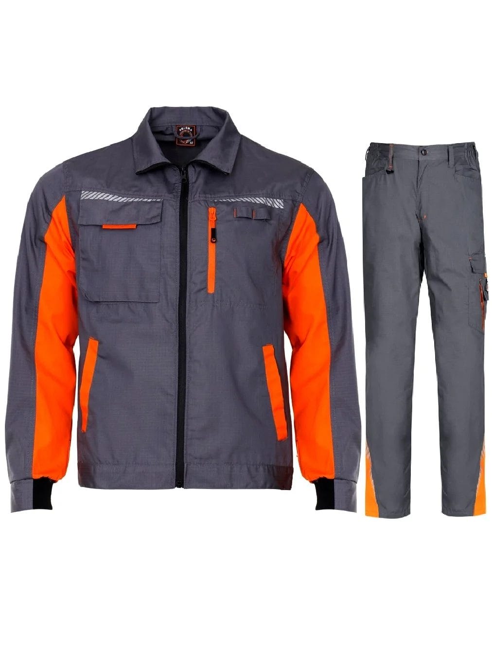 PRISMA Costum pantaloni talie Gri-Portocaliu