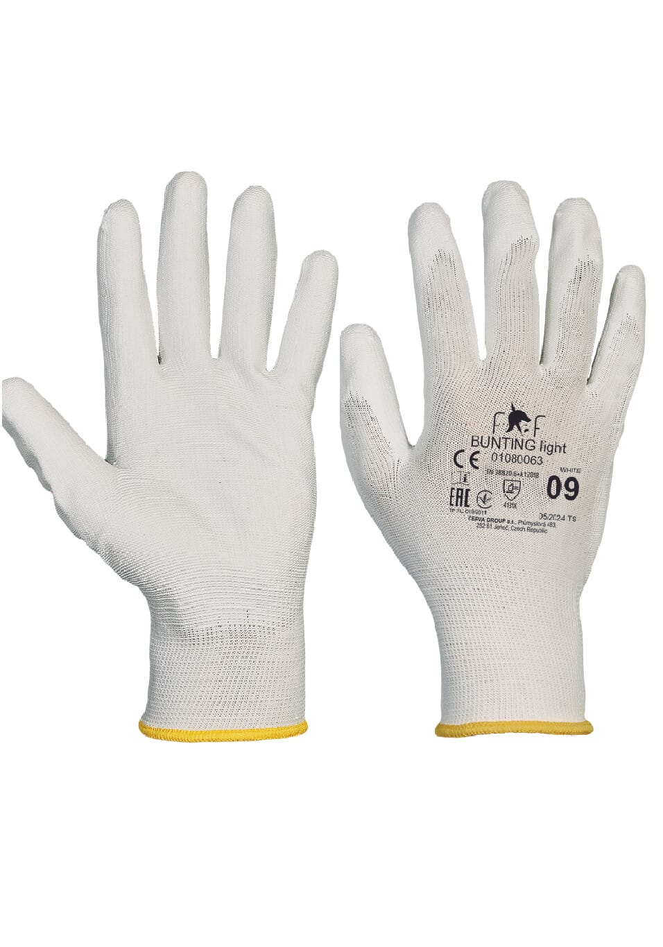 Manusi imersate in poliuretan BUNTING light ALB