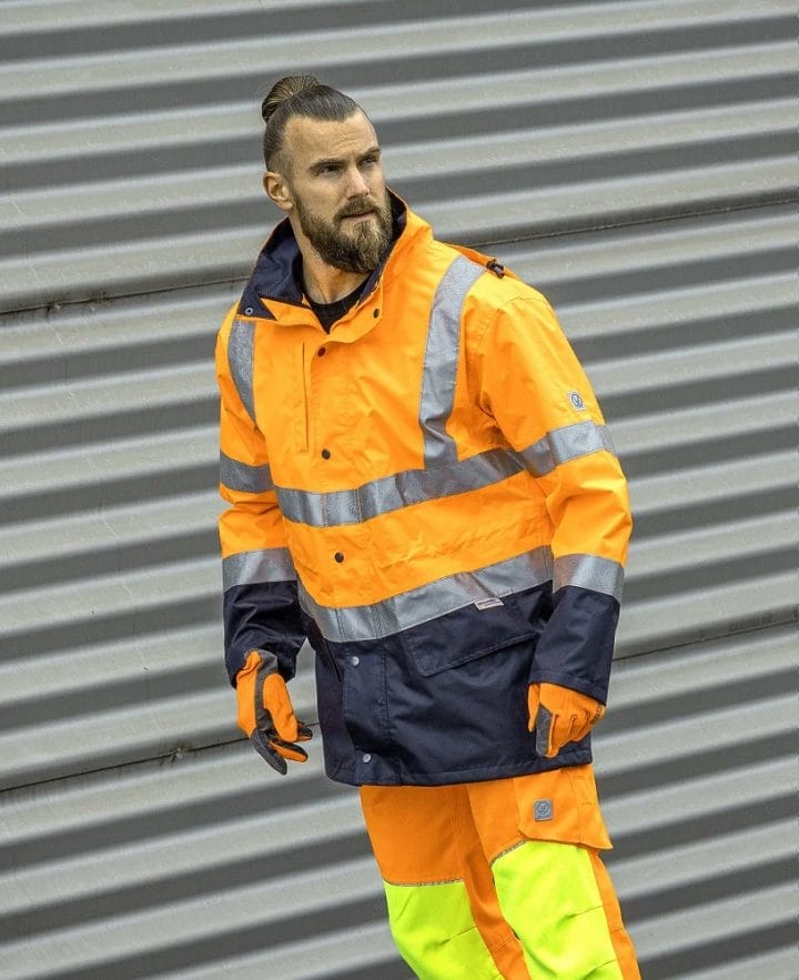 HI WAY 4 IN 1 Jacheta de iarna reflectorizanta portocaliu/bleumarin