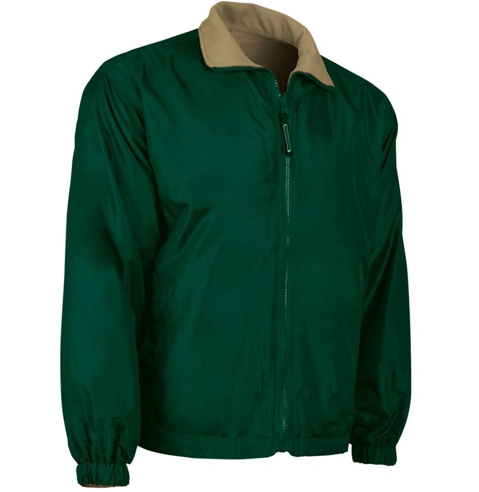 GLASGOW Unisex Jacheta reversibila din țesătură hidrofugă si fleece, Verde sticlă-Maro kamel