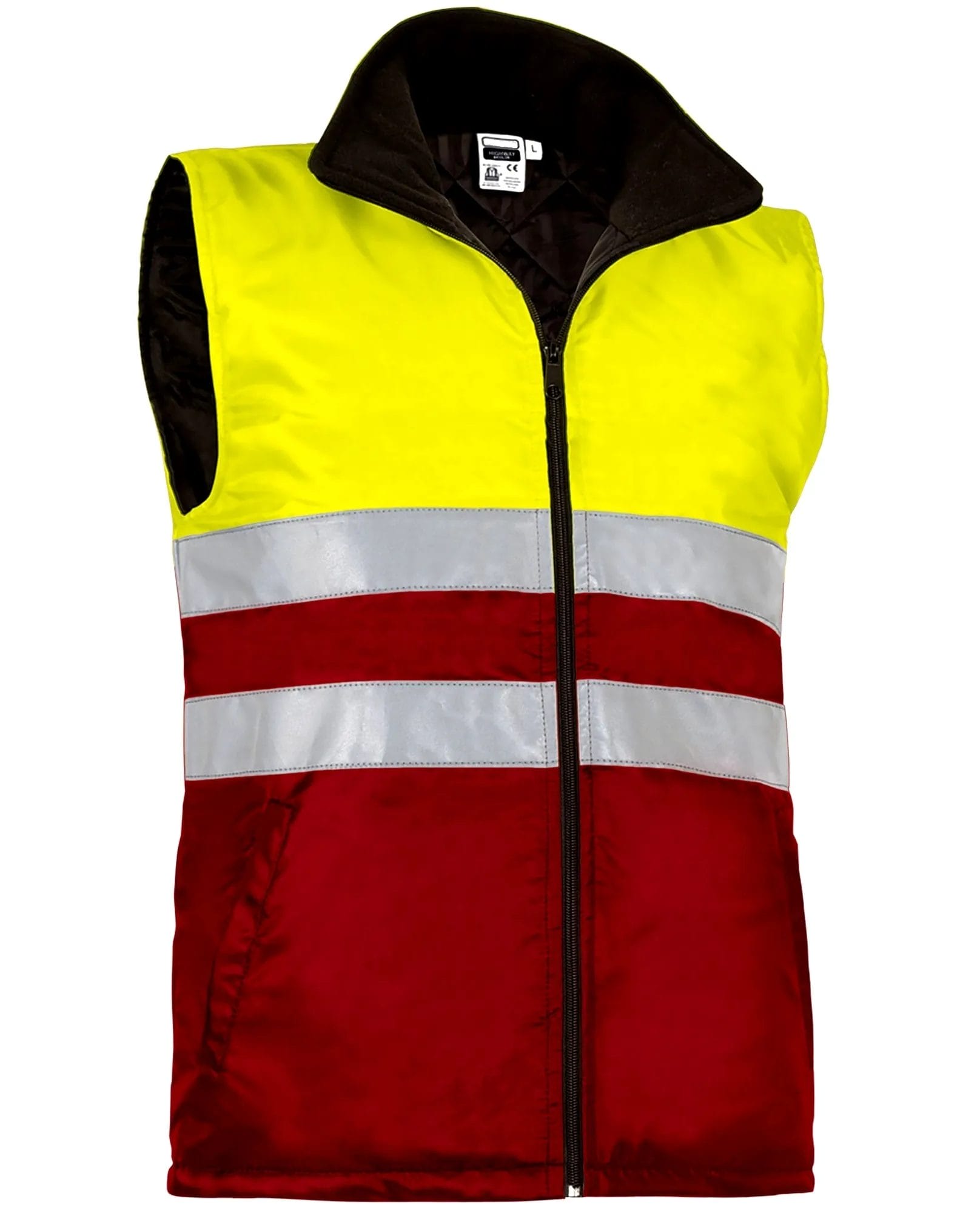 HIGHWAY HI-VIS VESTA Reflectorizanta, matlasata termic, impermeabila,  Galben fluorescent-Rosu lotus