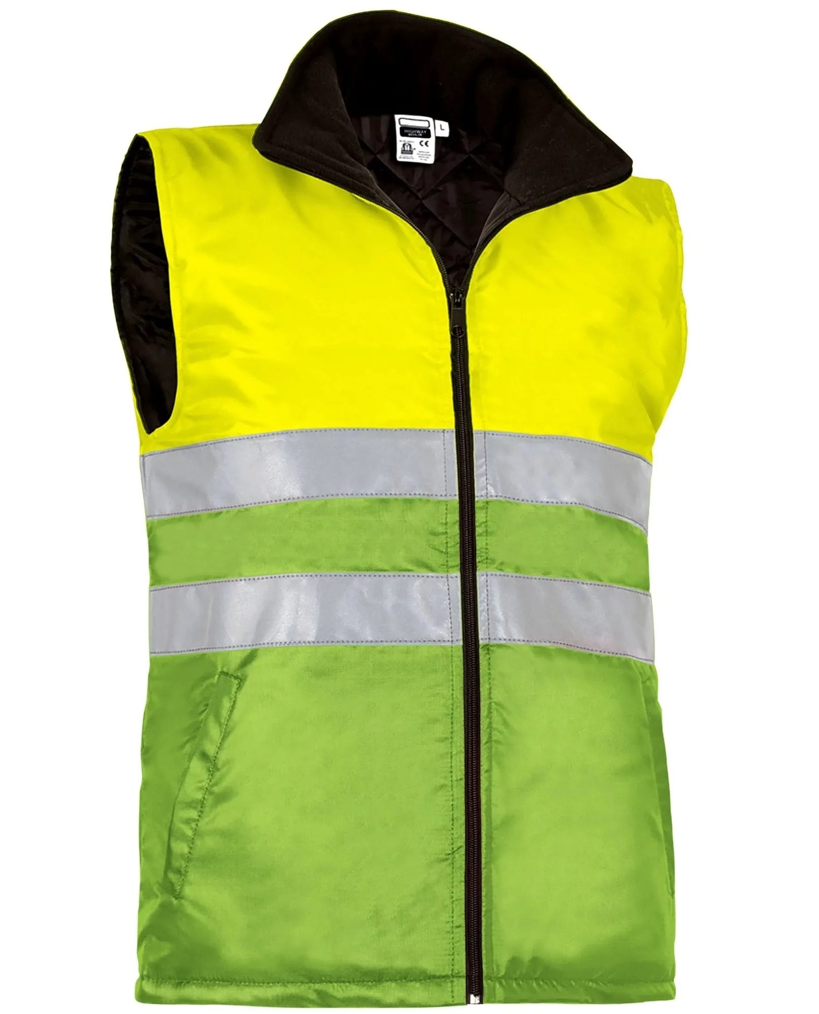 HIGHWAY HI-VIS VESTA Reflectorizanta, matlasata termic, impermeabila,  Galben fluorescent-Verde mar