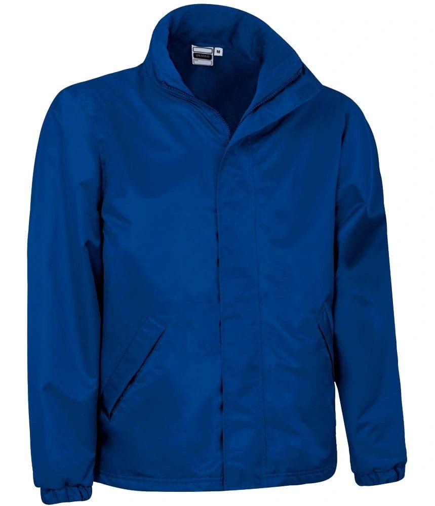 ONTARIO Jacheta Parka impermeabilă cu glugă și captuseala fleece, Albastru royal