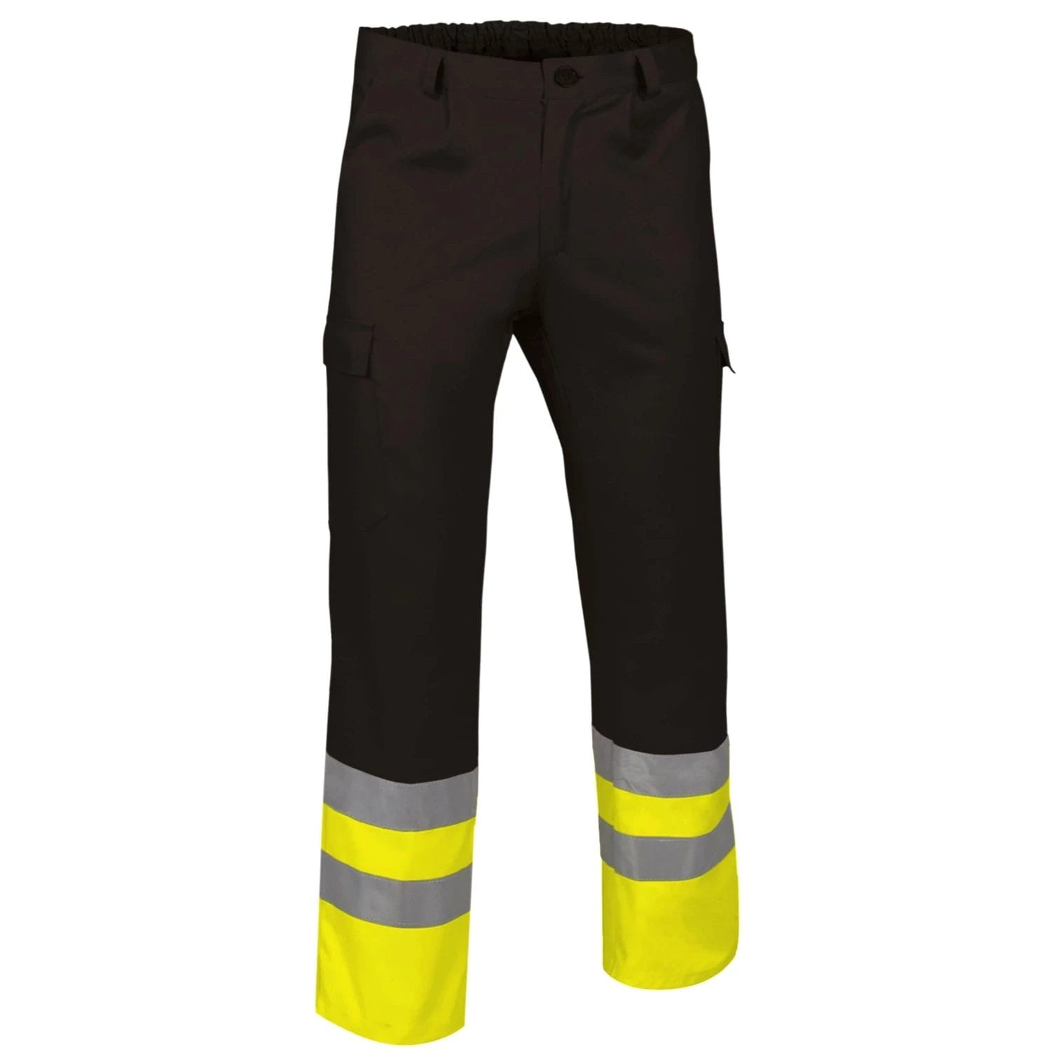 Pantaloni Reflectorizanți TRAIN – multibuzunare, bicolor, Galben fluorescent-Negru