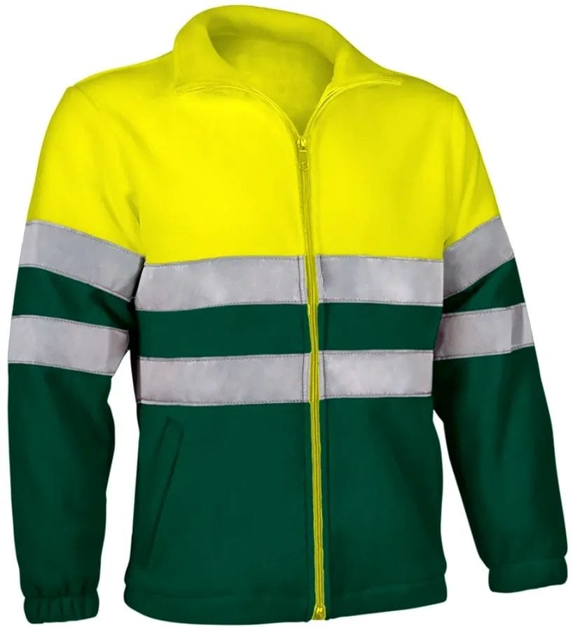 AIRPORT Jachetă fleece de Înaltă Vizibilitate, cu fermoar, Galben-Verde sticla