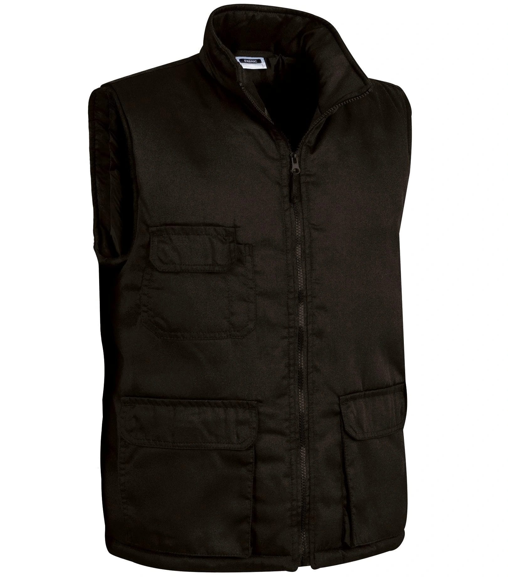 Vestă FABRIC Lucru Twill | Multi-buzunare | Vătuită 250g. Negru