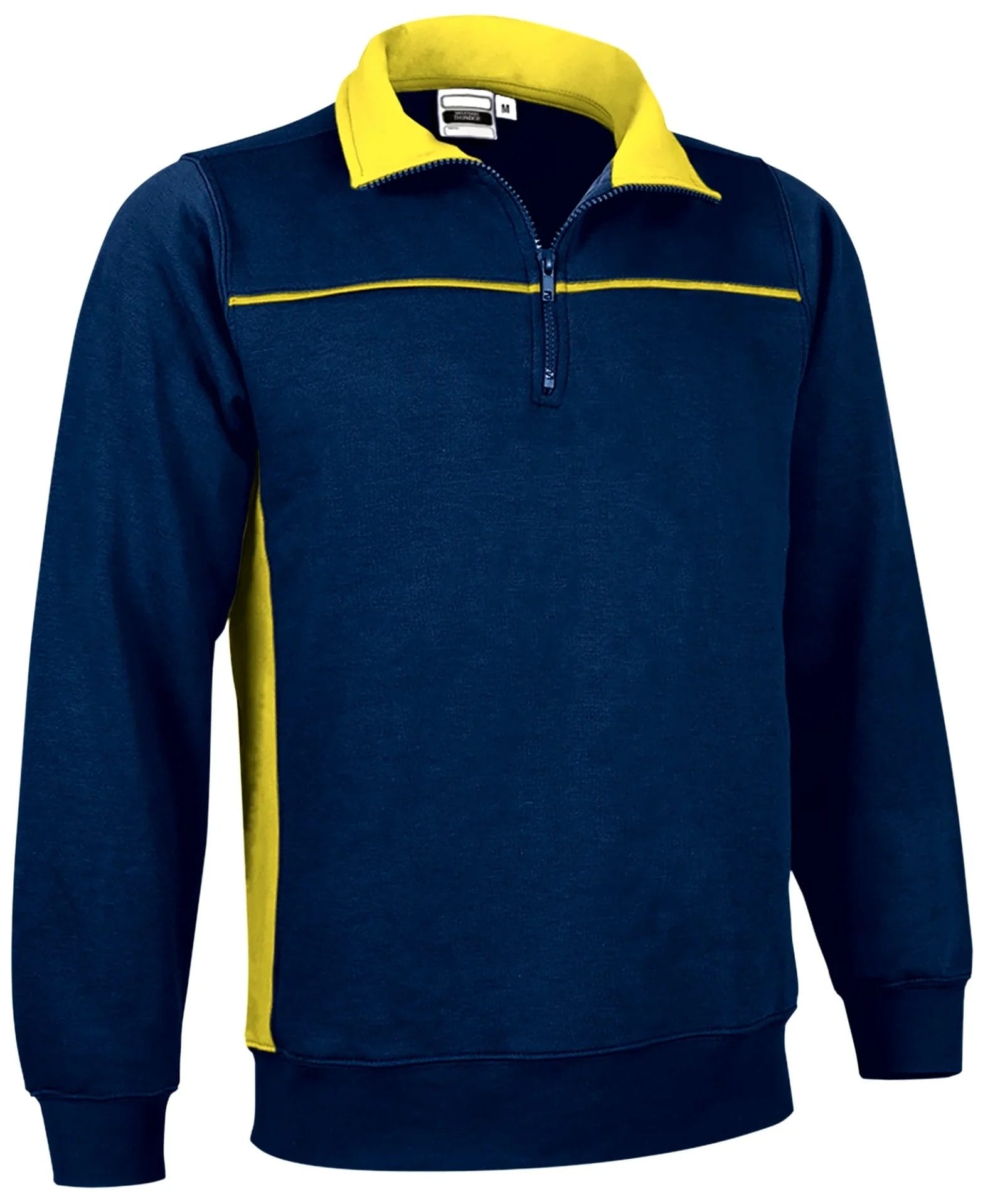 THUNDER Hanorac bicolor cu fermoar scurt Bleumarien orion-galben lemon