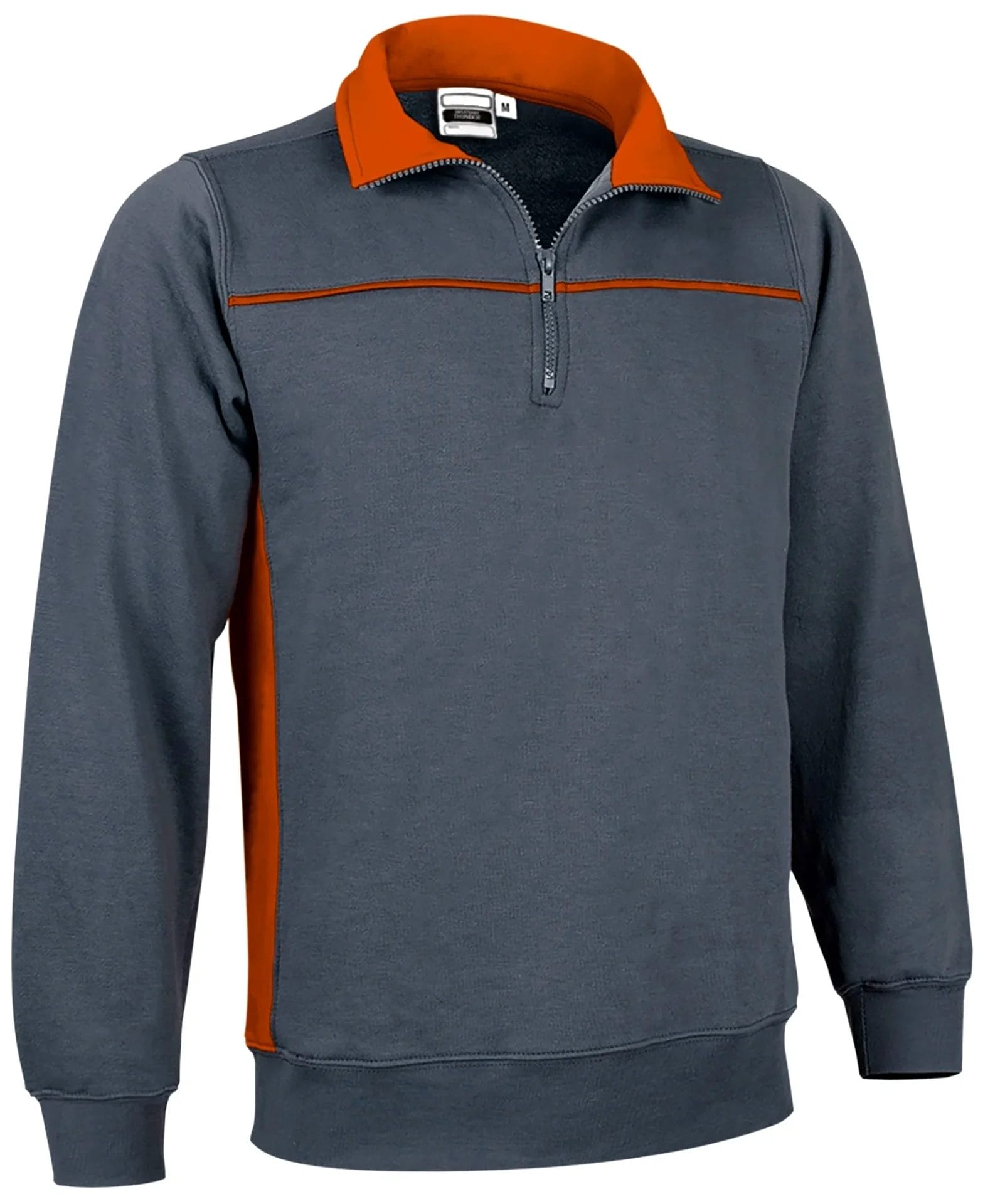 THUNDER Hanorac bicolor cu fermoar scurt Gri-portocaliu party