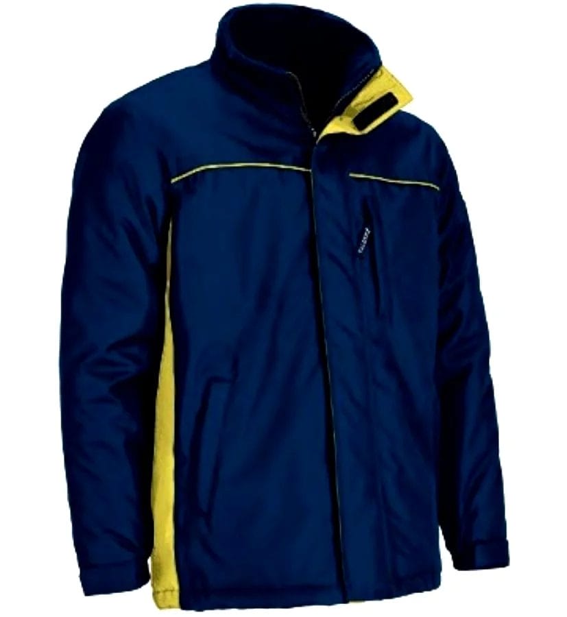 THUNDER Jachetă parka impermeabilă, bicolor, cu glugă ascunsă, Bleumarin-Galben lemon