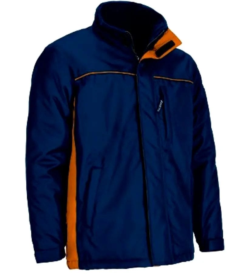 THUNDER Jachetă parka impermeabilă, bicolor, cu glugă ascunsă, Bleumarin-Portocaliu