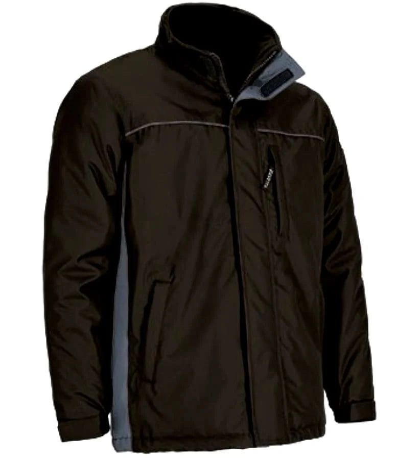 THUNDER Jachetă parka de lucru impermeabilă, bicolor, cu glugă ascunsă, Negru-Gri