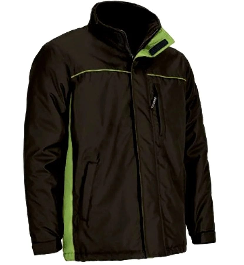 THUNDER Jachetă parka de lucru impermeabilă, bicolor, cu glugă ascunsă, Negru-Verde mar