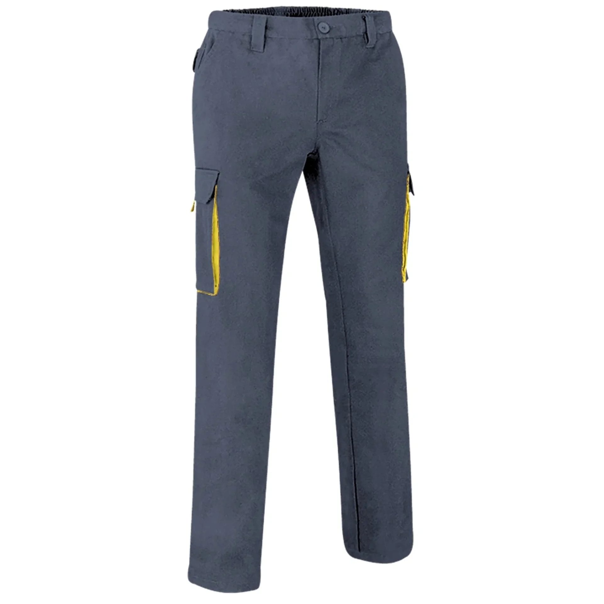 Pantaloni lucru bicolor Thunder multi-buzunare | Twill 250g /mp, Gri-Galben