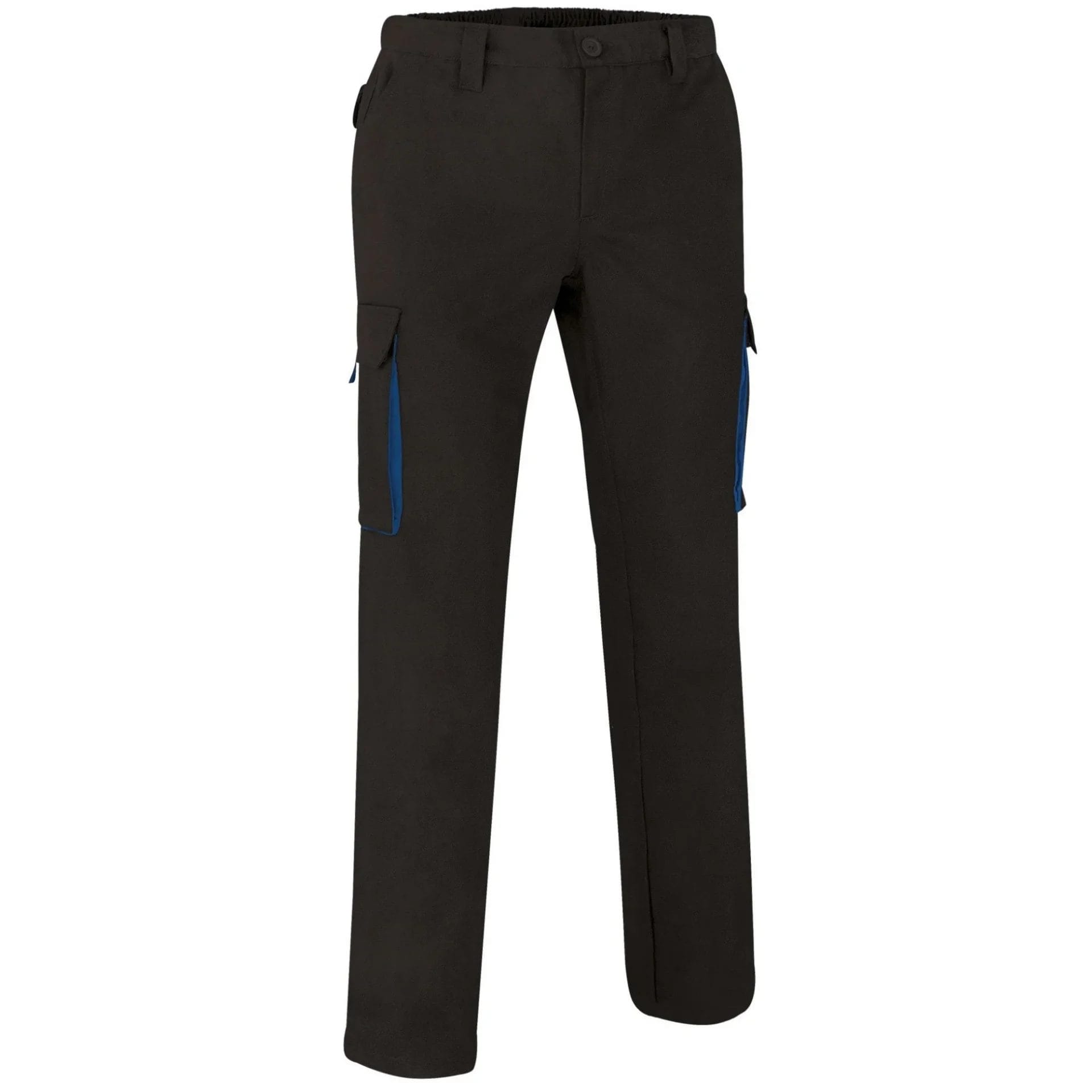 Pantaloni lucru bicolor Thunder multi-buzunare | Twill 250g /mp, Negru-Albastru royal