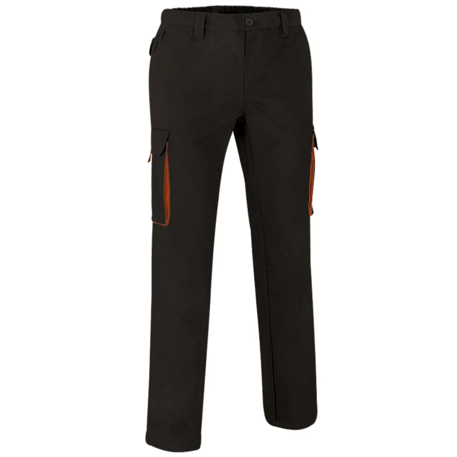Pantaloni lucru bicolor Thunder multi-buzunare | Twill 250g /mp,, Negru-Portocaliu