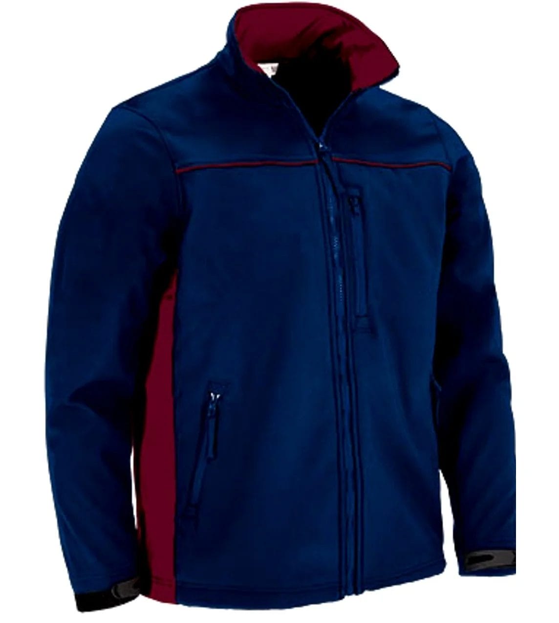 THUNDER Jachetă softshell bicolor cu trei buzunare, Bleumarin-Grena mahon