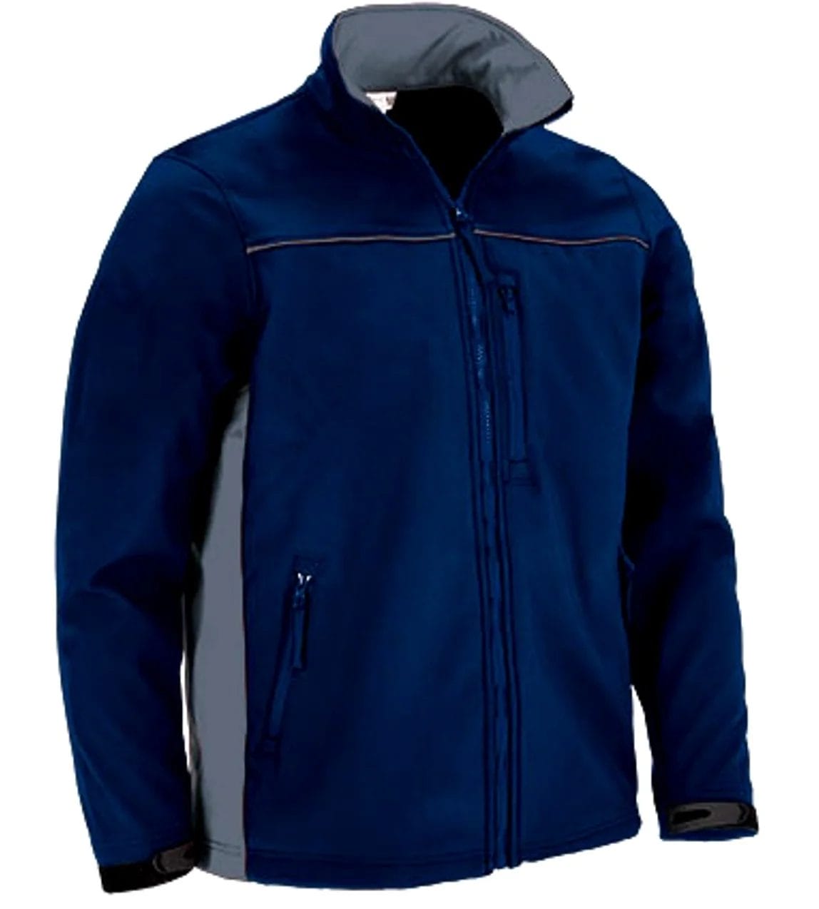 THUNDER Jachetă softshell bicolor cu trei buzunare, Bleumarin-Gri