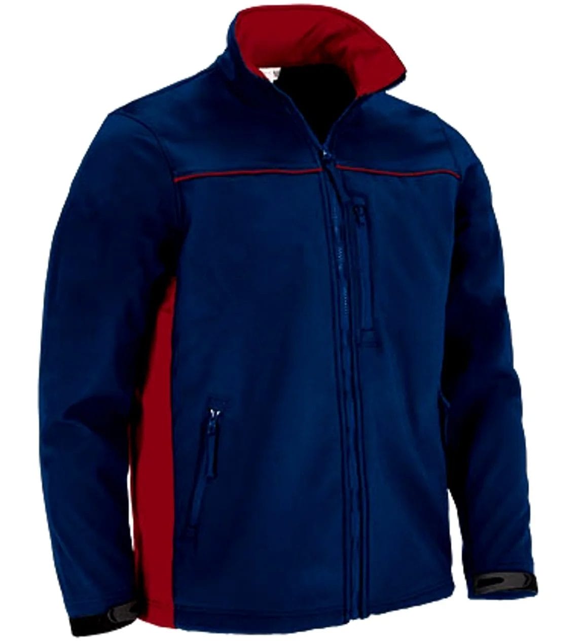 THUNDER Jachetă softshell bicolor cu trei buzunare, Bleumarin-Rosu lotus