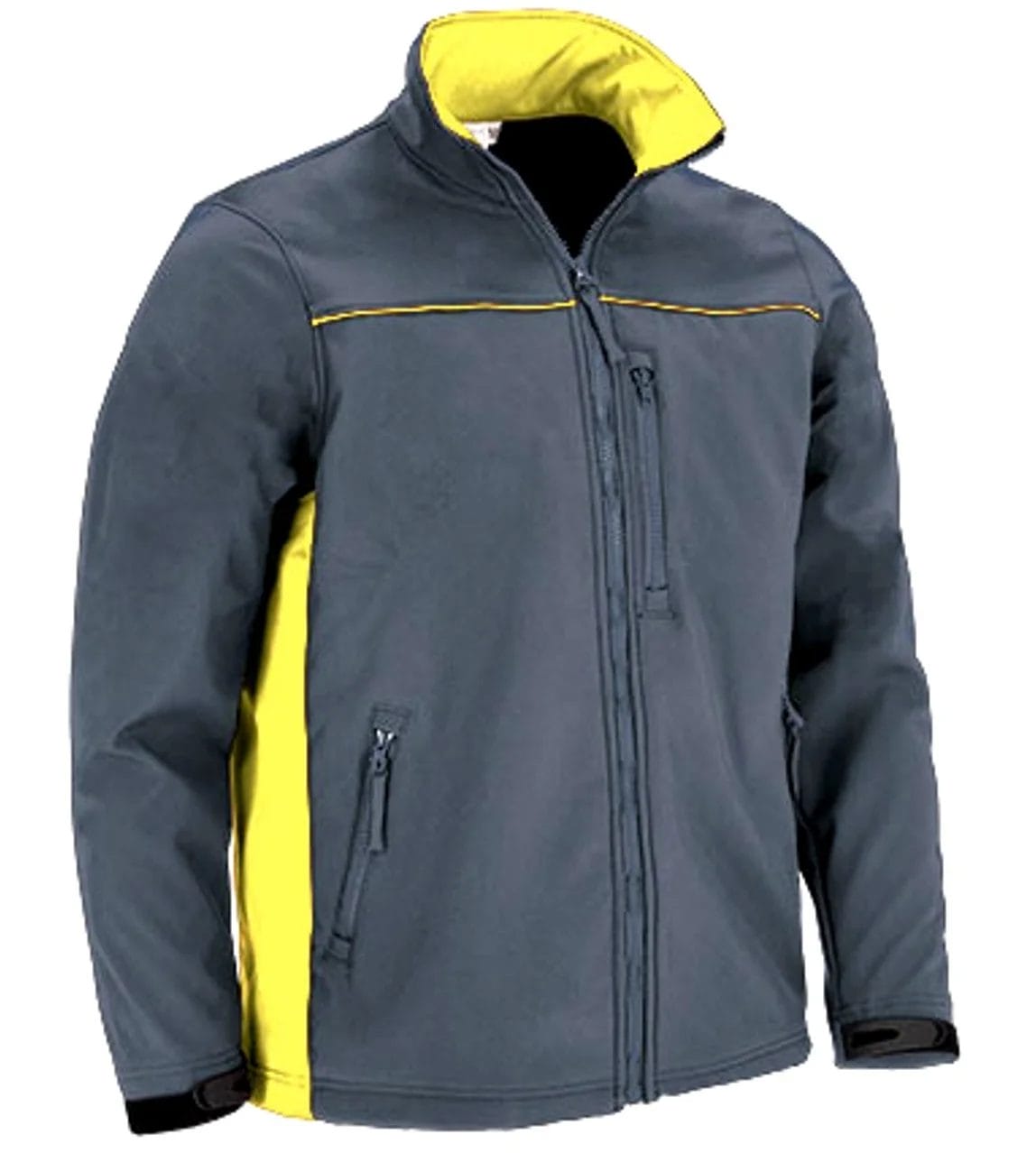 THUNDER Jachetă softshell bicolor cu trei buzunare, Gri-Galben