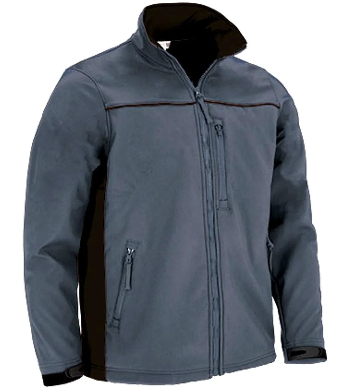 THUNDER Jachetă softshell bicolor cu trei buzunare, Gri-Negru