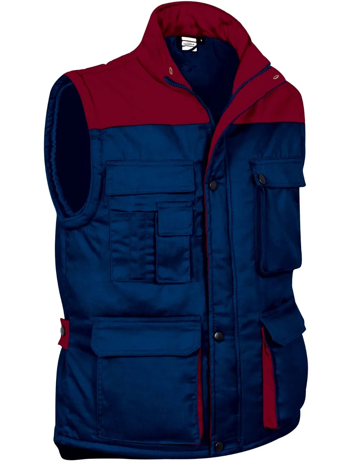 THUNDER Vestă matlasata termic, multi-buzunare, bicolora, Bleumarin-Grena amhon