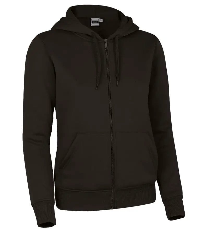 BONDI Hanorac Dama cambrat, gluga si fermoar Negru