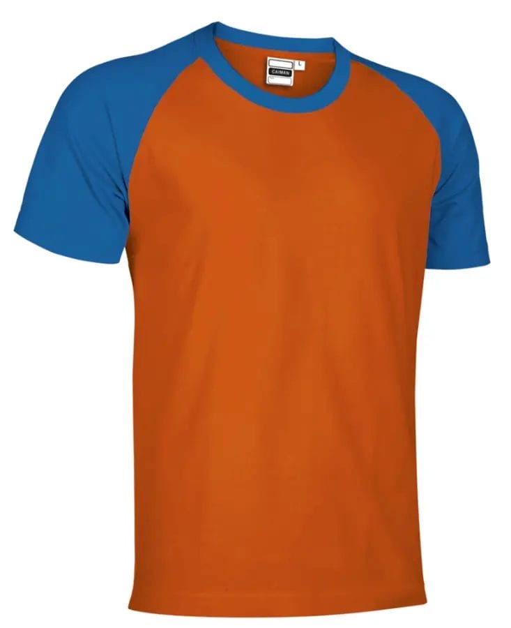 CAIMAN Tricou bicolor Portocaliu party-Albastru