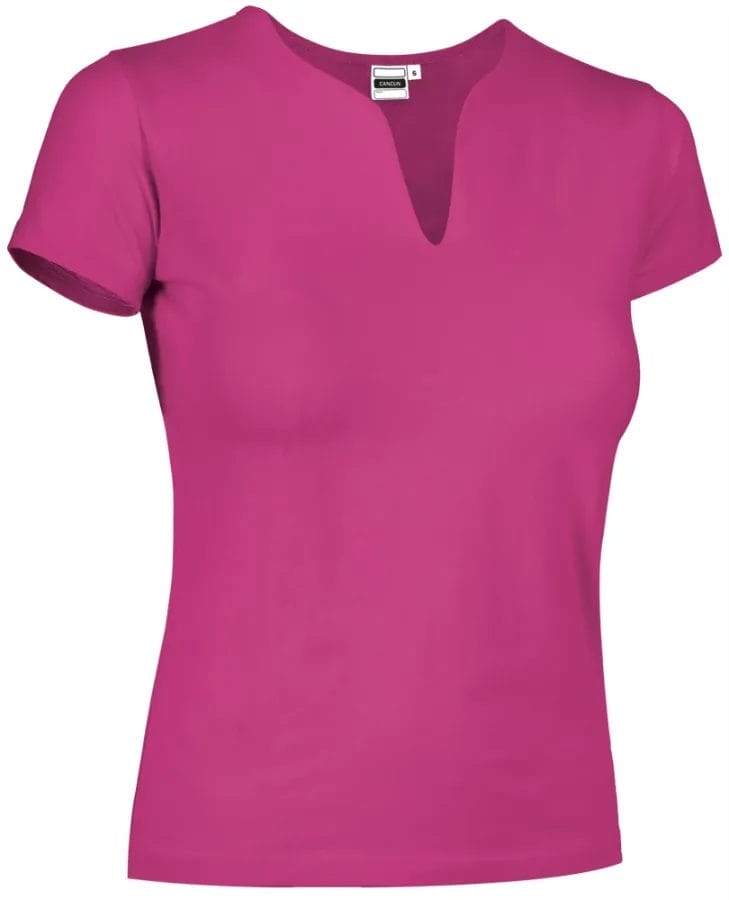 Tricou Damă CANCUN Bumbac 95%/Elastan 5% 190g | Decolteu Tip Lacrimă Cambrat Roz magenta