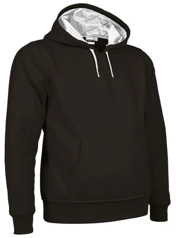 DENZEL Hanorac Bicolor cu glugă si buzunar Negru-Alb