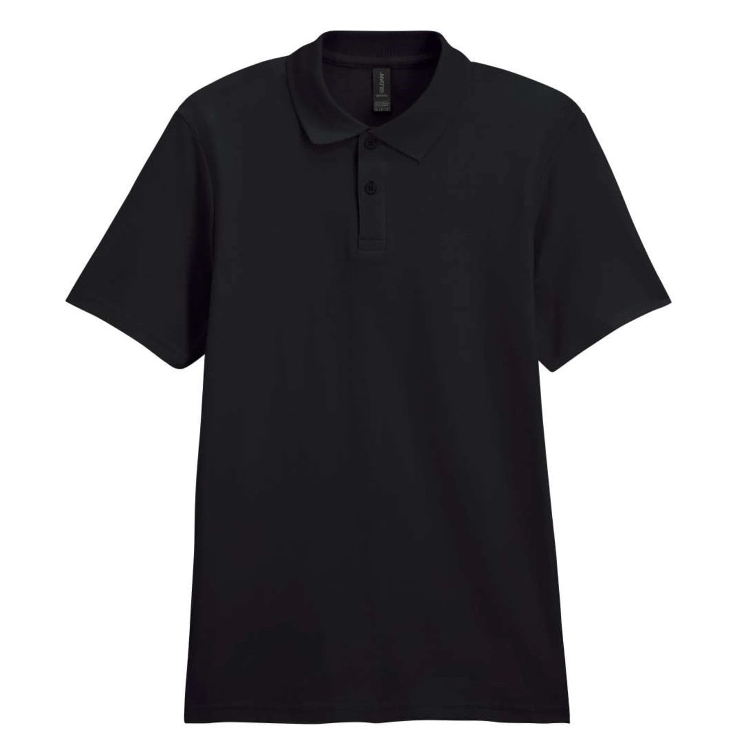 Tricou Polo Pique GILDAN Softstyle GI64800 100 % Bumbac 170g Double Piqué, Negru