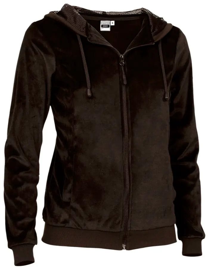 Hanorac Damă din Catifea 280g Jenny | Glugă și Fermoar Negru