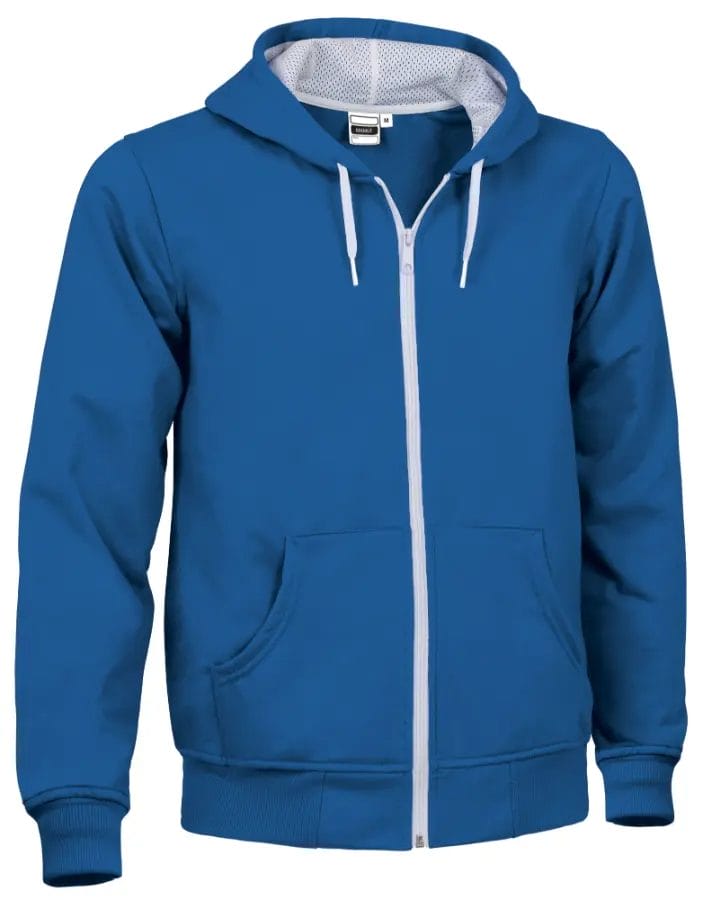 MAMUT Hanorac bicolor cu glugă si fermoar Albastru-Alb