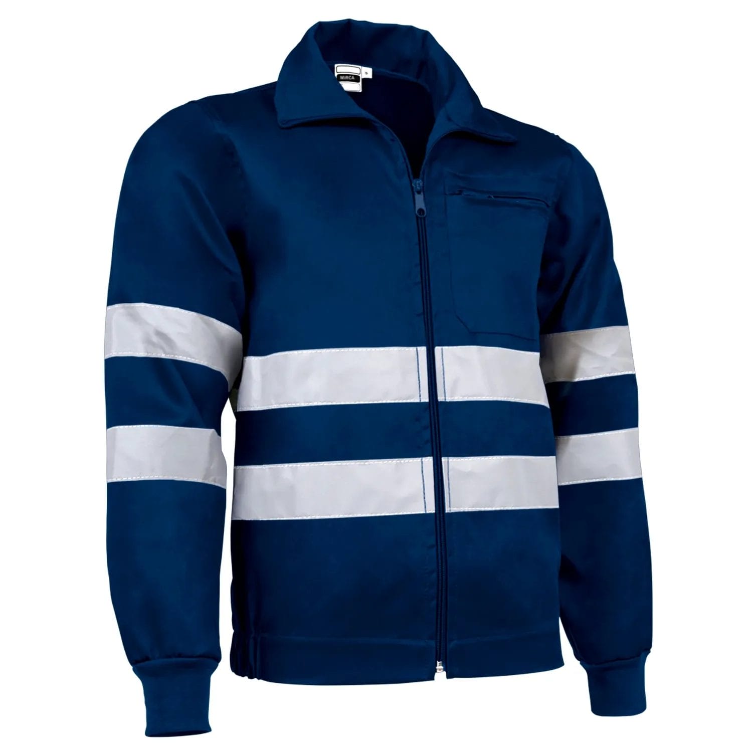 mirca drill costum tercot cu benzi reflectorizante bleumarin