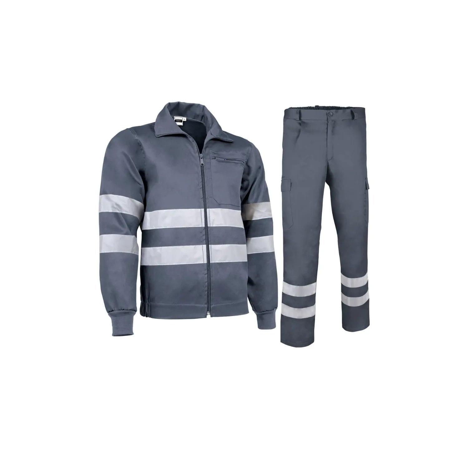 mirca drill costum tercot cu benzi reflectorizante gri