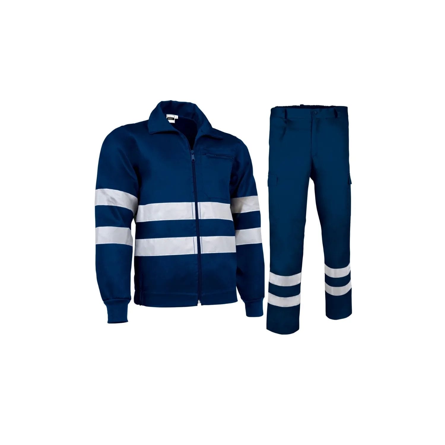 mirca drill costum tercot cu benzi reflectorizante bleumarin