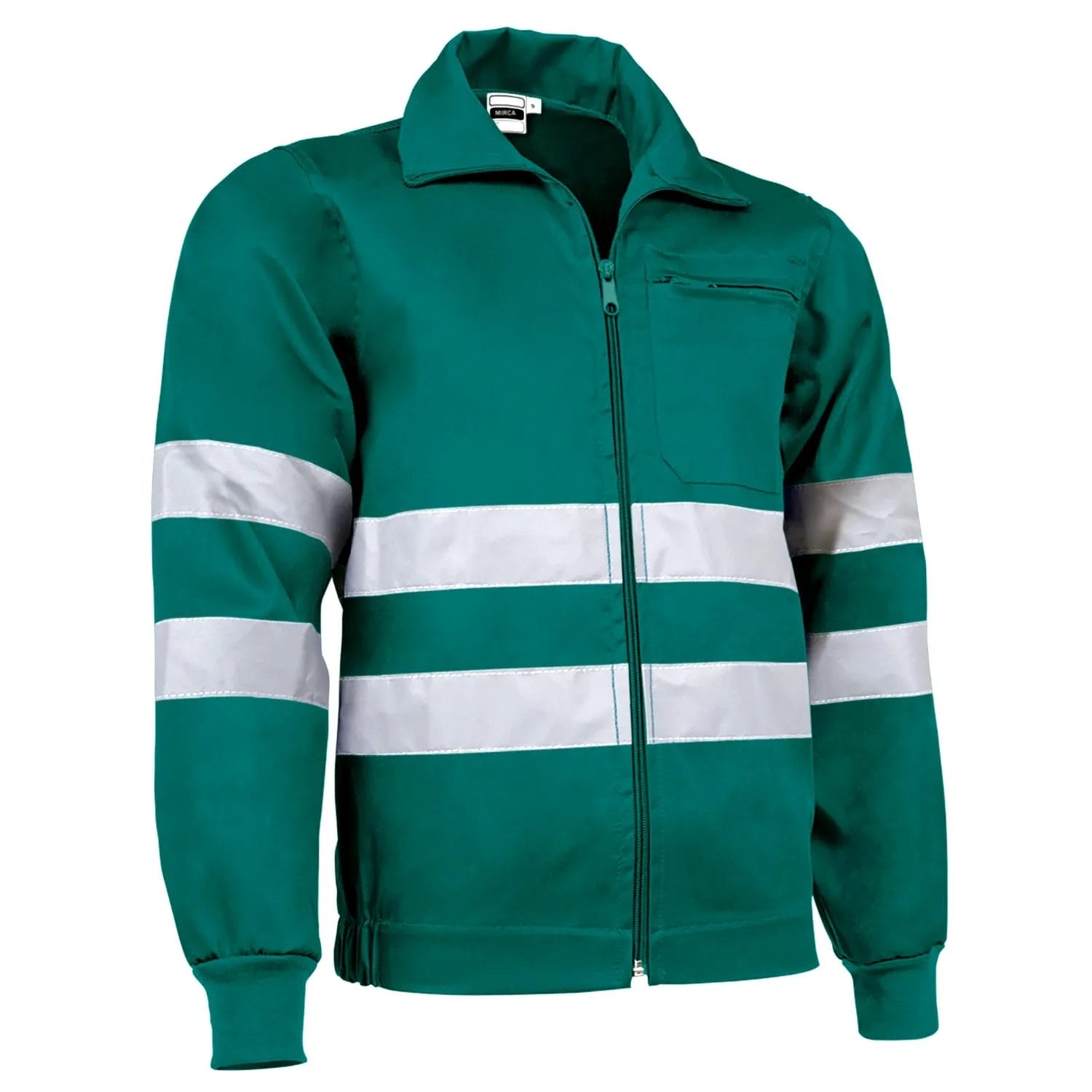 mirca drill costum tercot cu benzi reflectorizante verde amazon