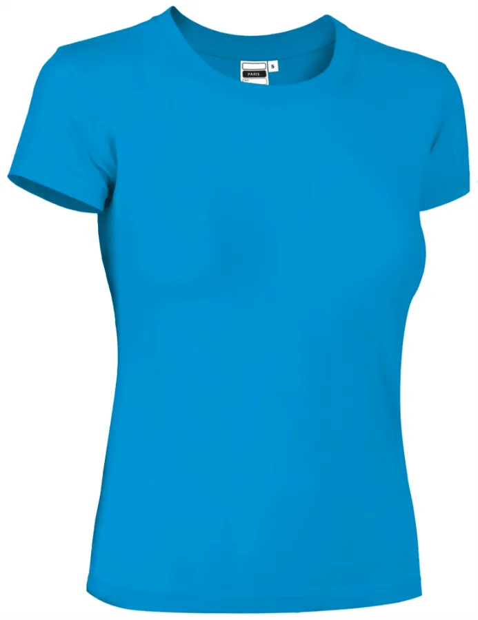 Tricou Damă PARIS 100% Bumbac 160 g Ring Spun | Fit Cambrat Albastru tropical
