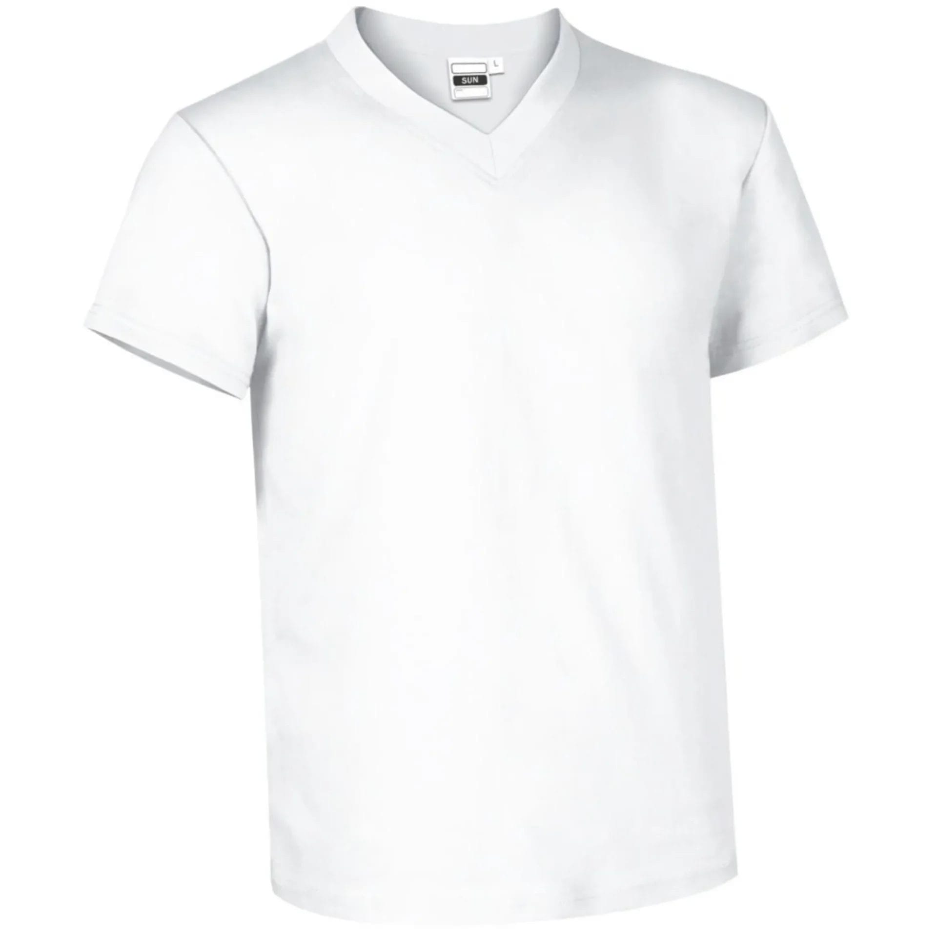 SUN  V-neck 160g Tricou Bumbac Alb