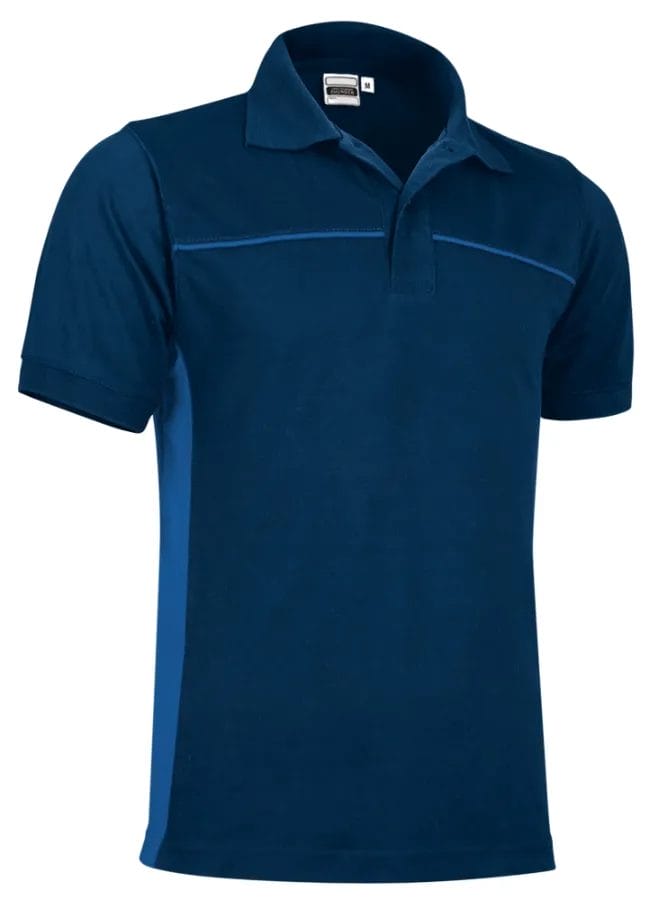Tricou Polo THUNDER Bicolor bbc/Pe 220g, Premium CE Oeko-Tex, Bleumarin orion-Albastru royal