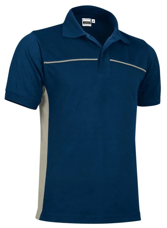 Tricou Polo THUNDER Bicolor bbc/Pe 220g, Premium CE Oeko-Tex, Bleumarin orion-Bej nisip