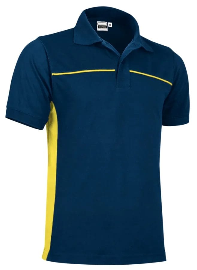 Tricou Polo THUNDER Bicolor bbc/Pe 220g, Premium CE Oeko-Tex, Bleumarin orion-Galben lemon