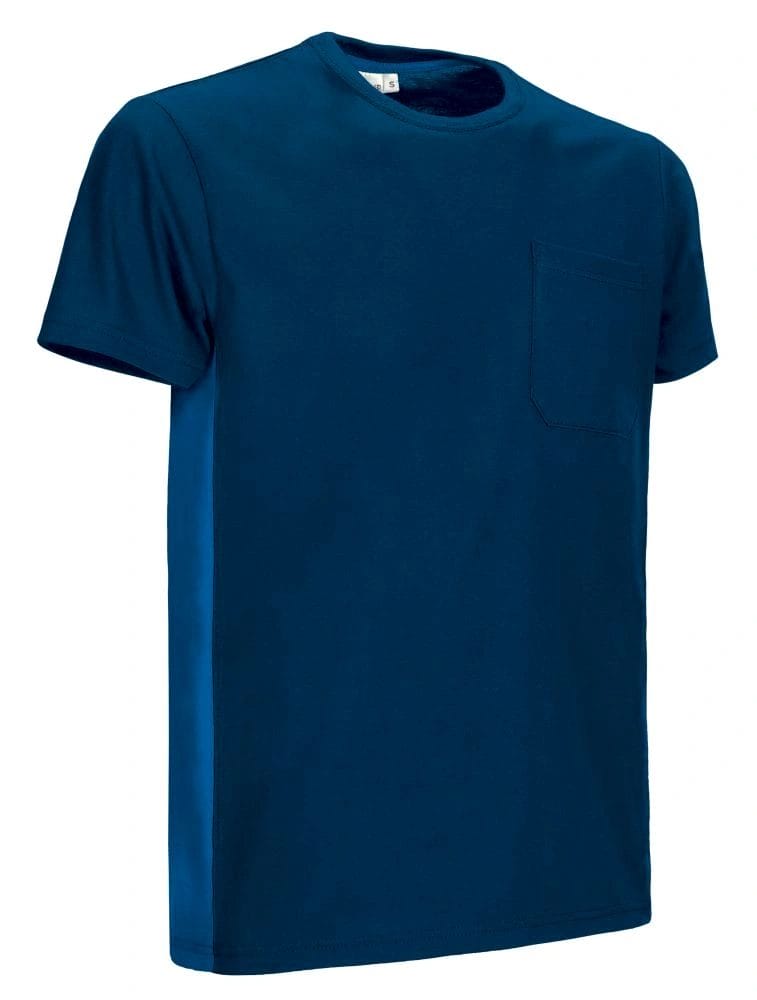 THUNDER Tricou bicolor cu buzunar Bleumarin orion-Albastru royal