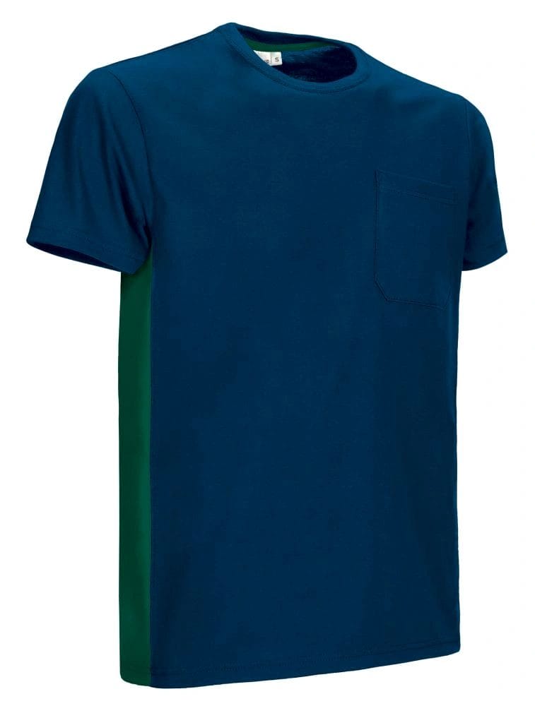 THUNDER Tricou bicolor cu buzunar Bleumarin orion-Verde sticla