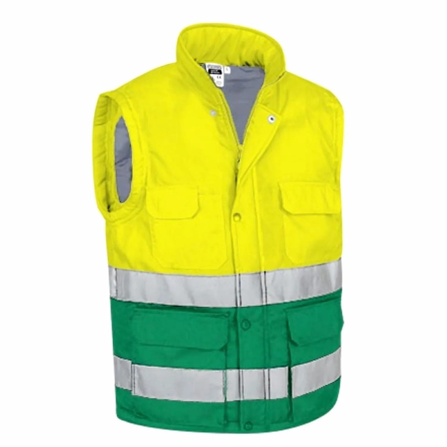 vestă bergen hi vis vătuită | multi buzunare | clasa 1 | eip galben galben fluorescent verde kelly