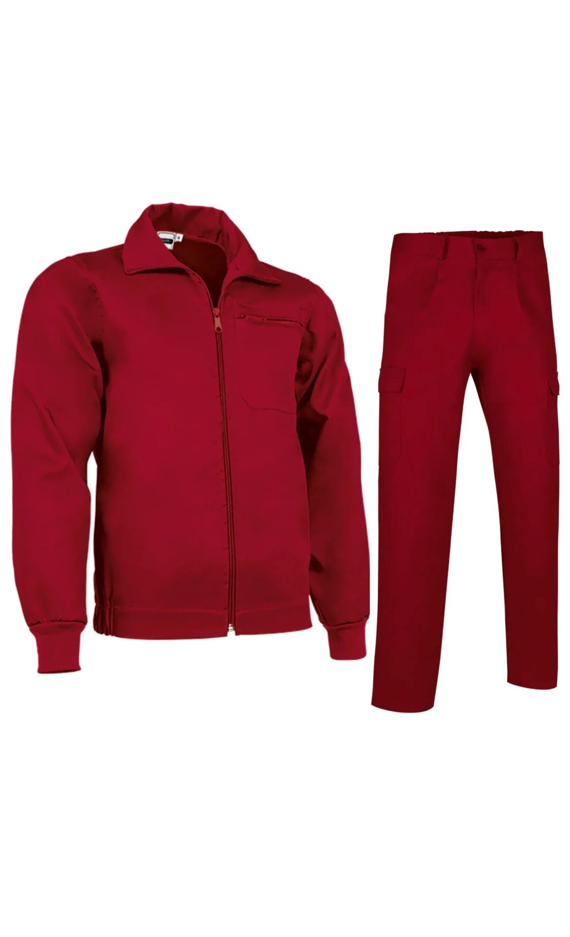 Costum de Lucru, Jacheta si Pantaloni, material durabil: bumbac+pe, twill Galen-Caster Rosu loto